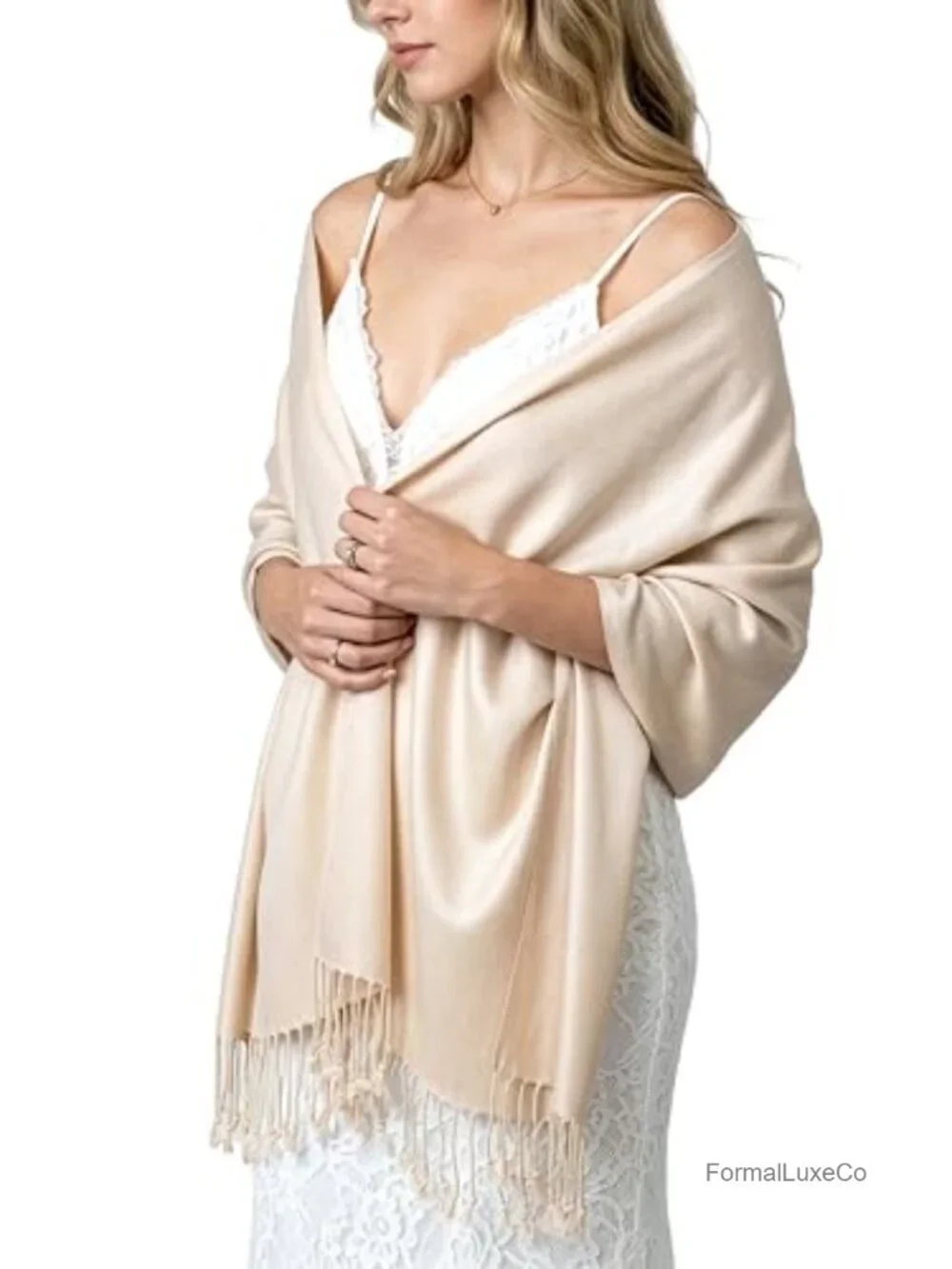 Lightweight Pashmina Scarf – Soft Silky Shawl Wrap for Evening Dresses